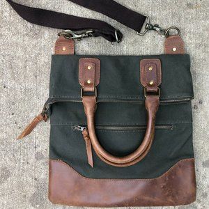 Canvas and leather tote
